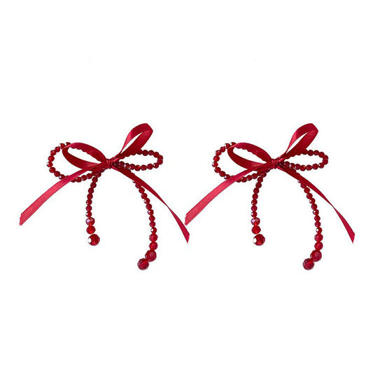 Cut Red Bow Earrings SpreePicky