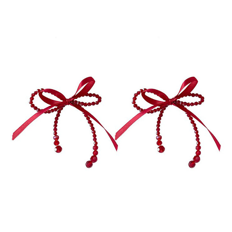 Cut Red Bow Earrings SpreePicky