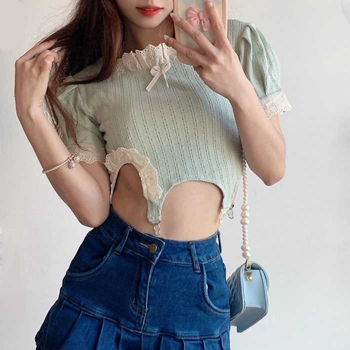 Cutie Green Crop Top SpreePicky