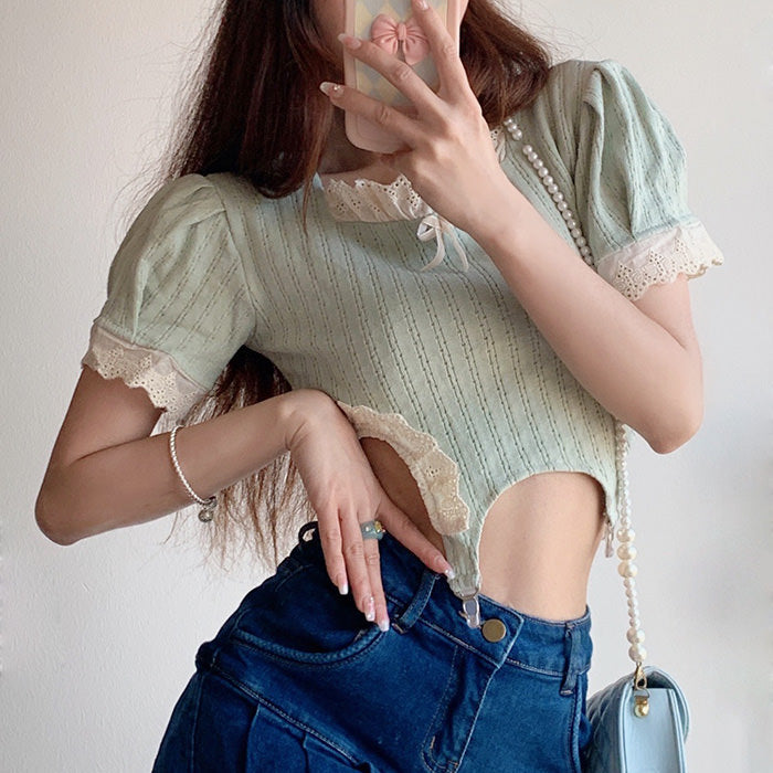 Cutie Green Crop Top SpreePicky