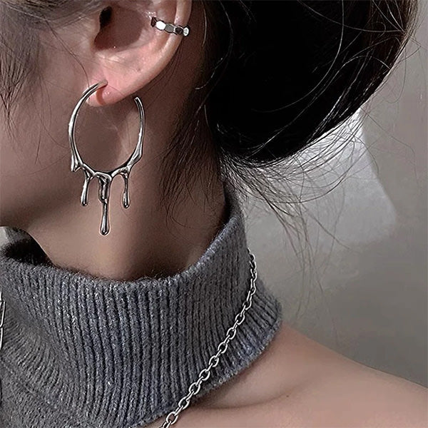 Drop Hoop Earrings SpreePicky