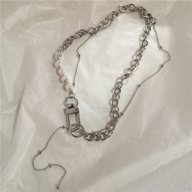 Heart Pearl Chain Necklace SpreePicky