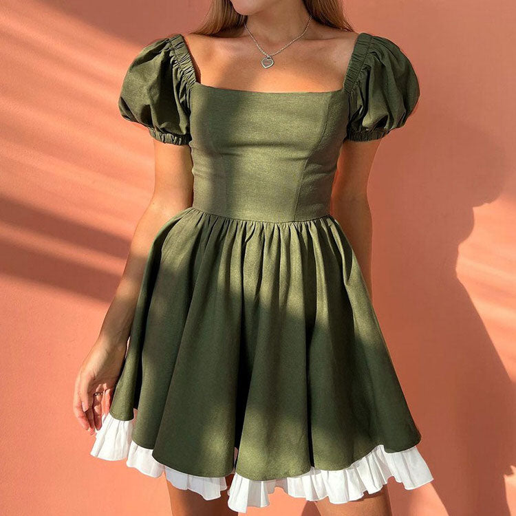 Classic Princess Green Mini Dress SpreePicky