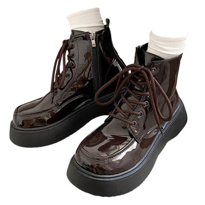 Vintage Lacquered Platform Boots Boogzel Clothing