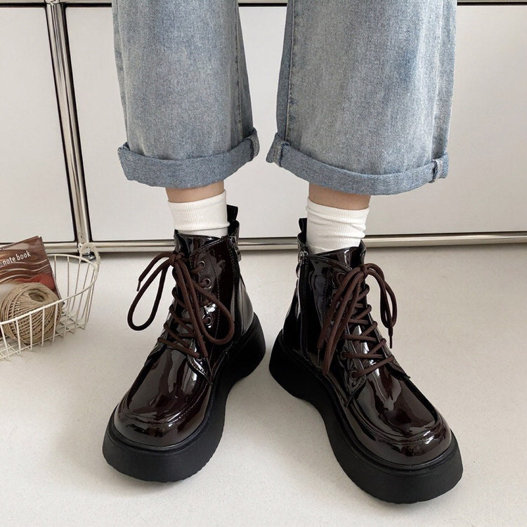 Vintage Lacquered Platform Boots Boogzel Clothing