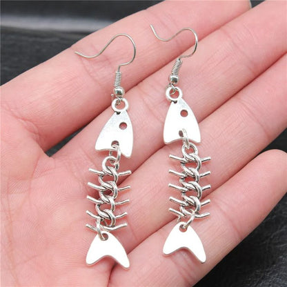 Fish Bone Drop Earrings SpreePicky