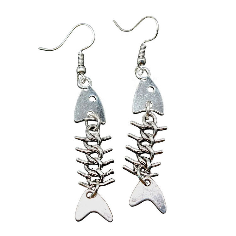 Fish Bone Drop Earrings SpreePicky