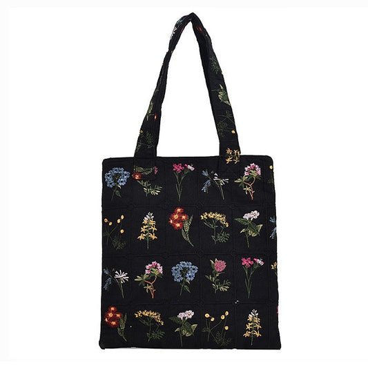 Floral Embroidered Tote Bag Boogzel Clothing