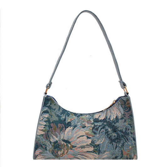 Flower Painting Baguette Bag SpreePicky