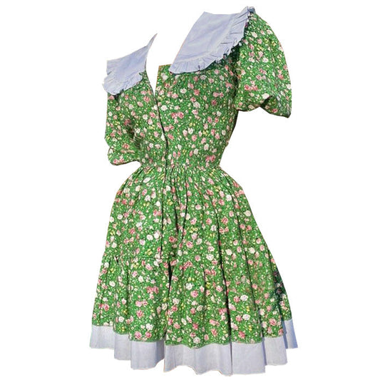 Green Garden Collar Dress SpreePicky