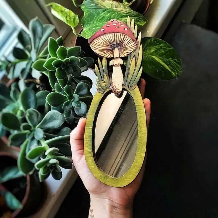 Forest Mushroom Wooden Mirror SpreePicky