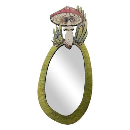 Forest Mushroom Wooden Mirror SpreePicky