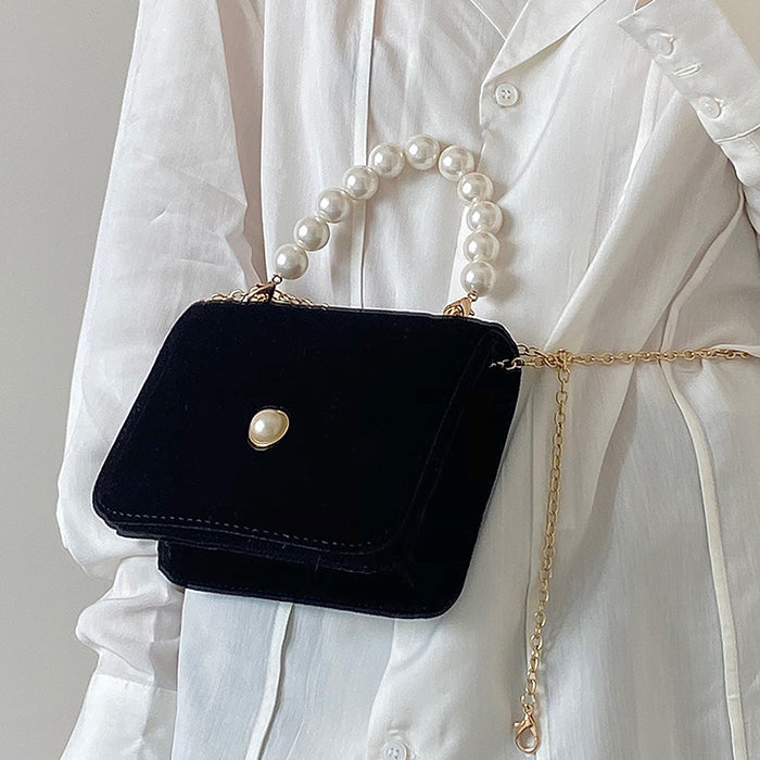 Black Luxury Pearl Chain Bag SpreePicky