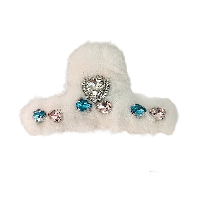 Fuzzy Rhinestone Hair Claw SpreePicky