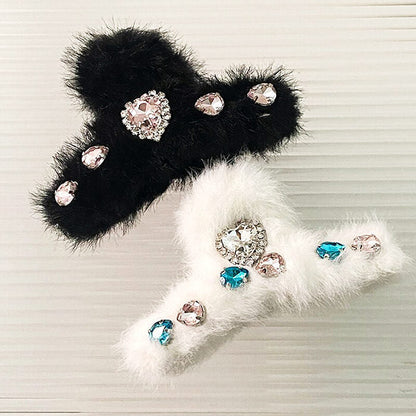 Fuzzy Rhinestone Hair Claw SpreePicky