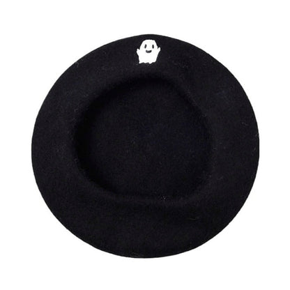 Ghost Embroidered Beret SpreePicky