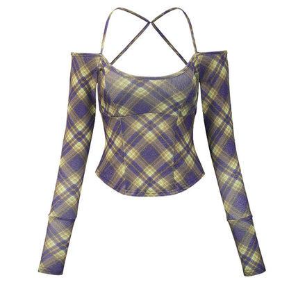 Sexy Plaid Around Halter Top Boogzel Clothing