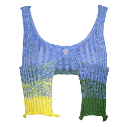 Gradient Colorful Crochet Top SpreePicky