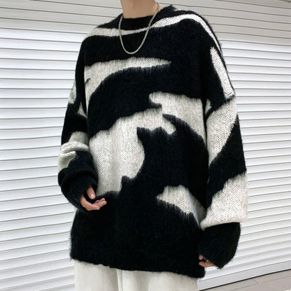 Y2K Black Fuzzy Sweater SpreePicky