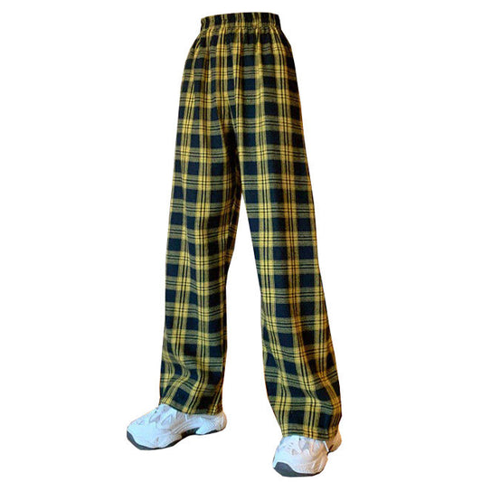 Vintage Casual Plaid Pants Boogzel Clothing