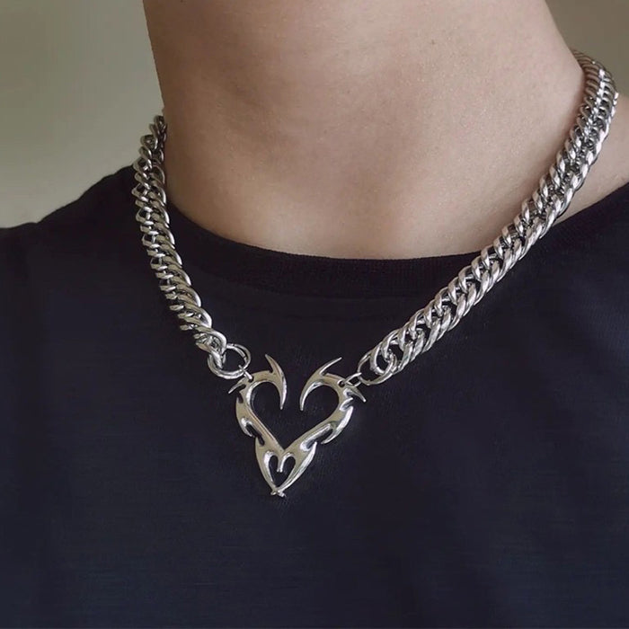 Y2K Heart Chain Necklace SpreePicky