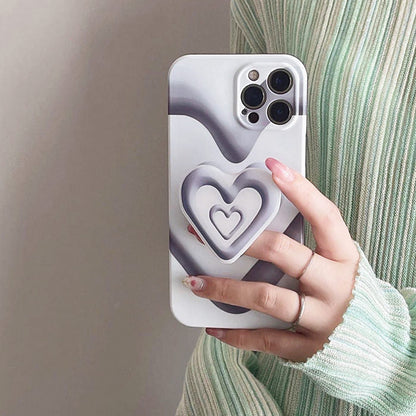 Black with White Heart iPhone Case SpreePicky