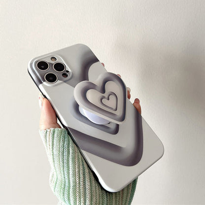 Black with White Heart iPhone Case SpreePicky