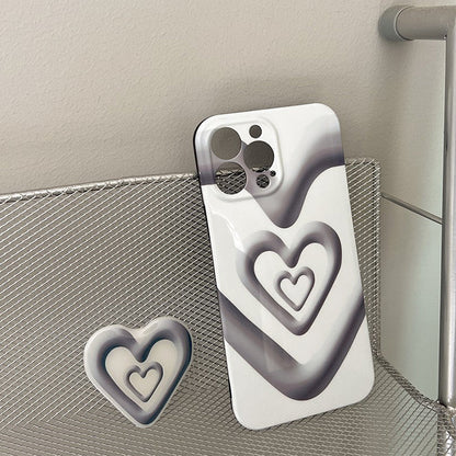 Black with White Heart iPhone Case SpreePicky