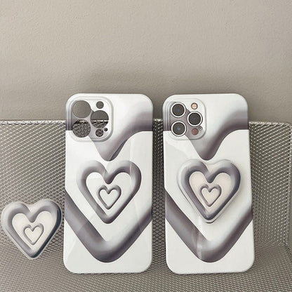 Black with White Heart iPhone Case SpreePicky