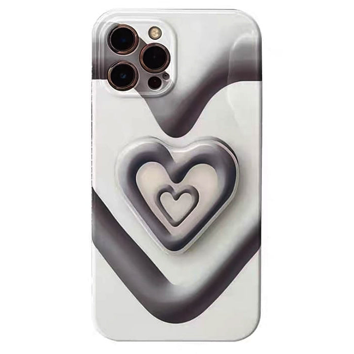 Black with White Heart iPhone Case SpreePicky