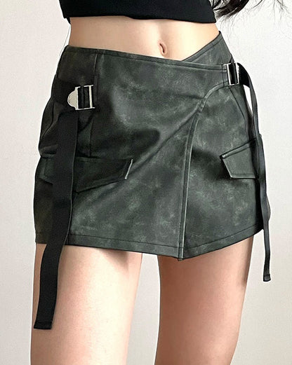 Trendy Belt Wrap Skirt SpreePicky