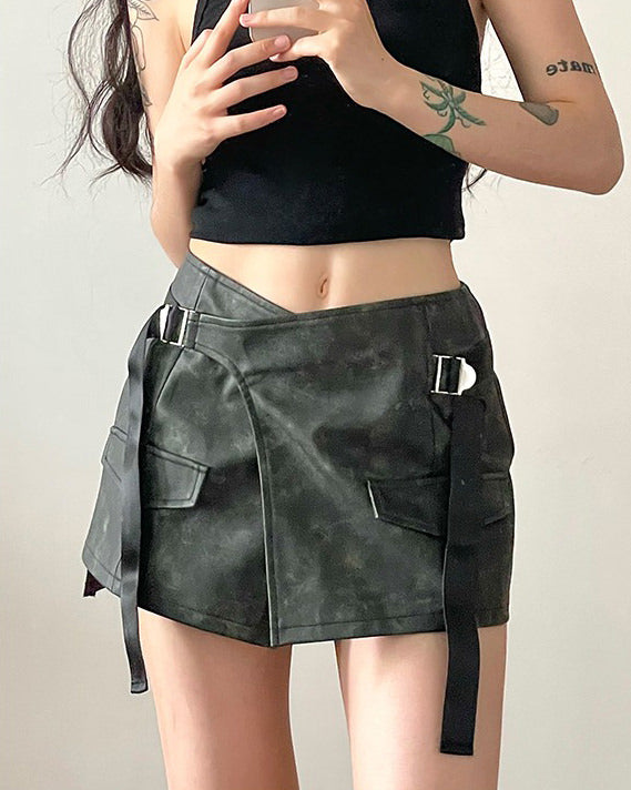 Trendy Belt Wrap Skirt SpreePicky