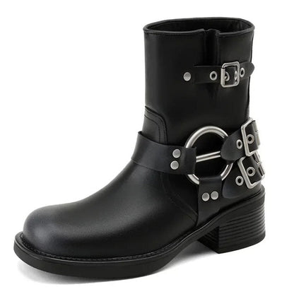 Motorcycle Buckle Boots SpreePicky