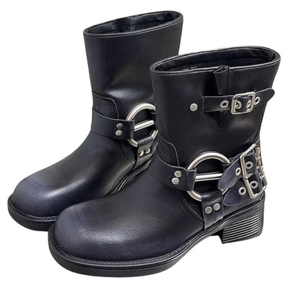 Motorcycle Buckle Boots SpreePicky