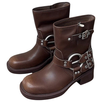 Motorcycle Buckle Boots SpreePicky