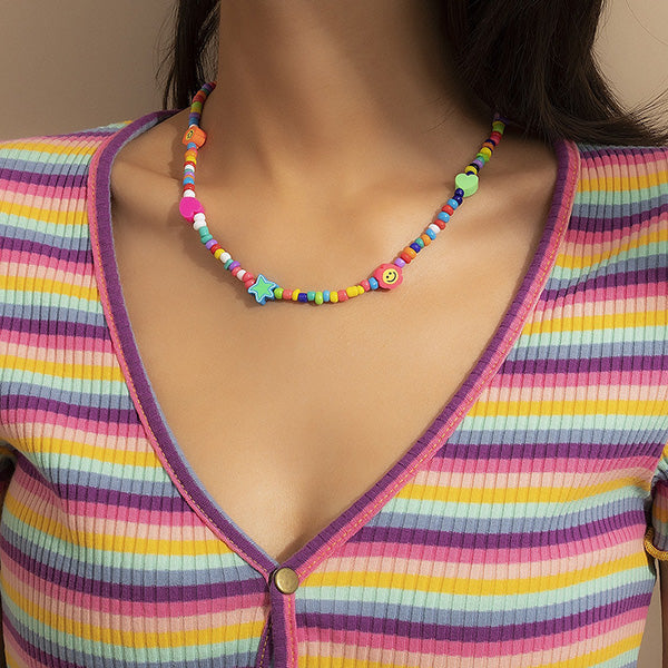 Y2K Candy Beaded Necklace Boogzel Clothing