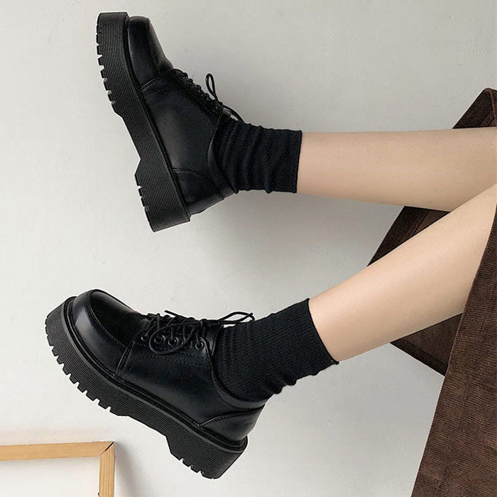 Vintage Leather Platform Boots Boogzel Clothing