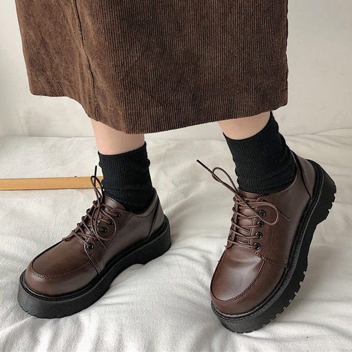 Vintage Leather Platform Boots Boogzel Clothing