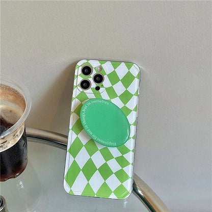 Green Checker iPhone Case Boogzel Clothing