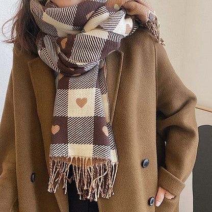 Heart Pattern Scarf Boogzel Clothing