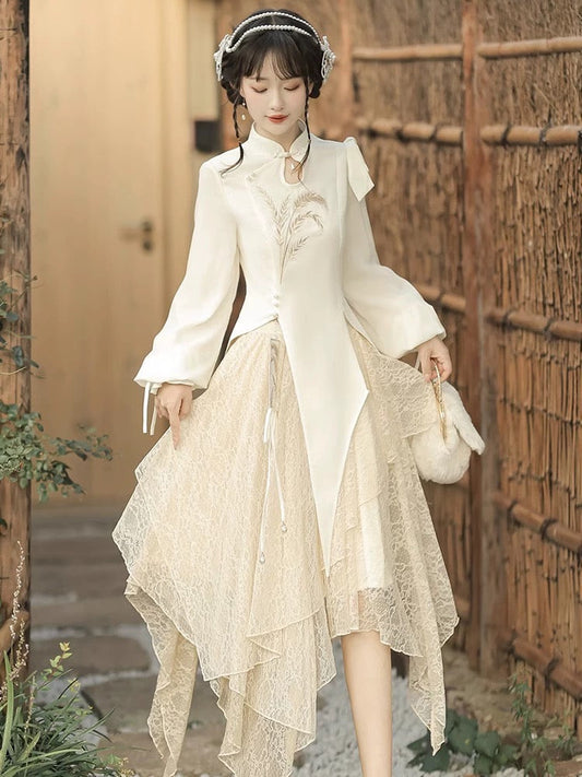 Fairy Irregular Cheongsam Dress Hanfu Story