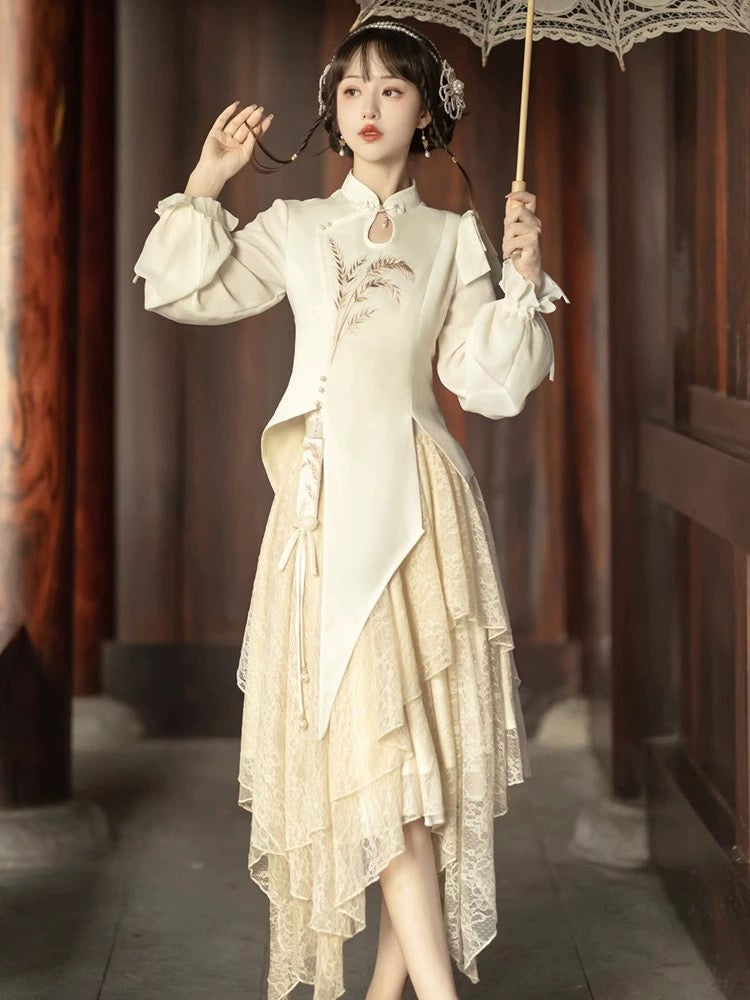 Fairy Irregular Cheongsam Dress Hanfu Story