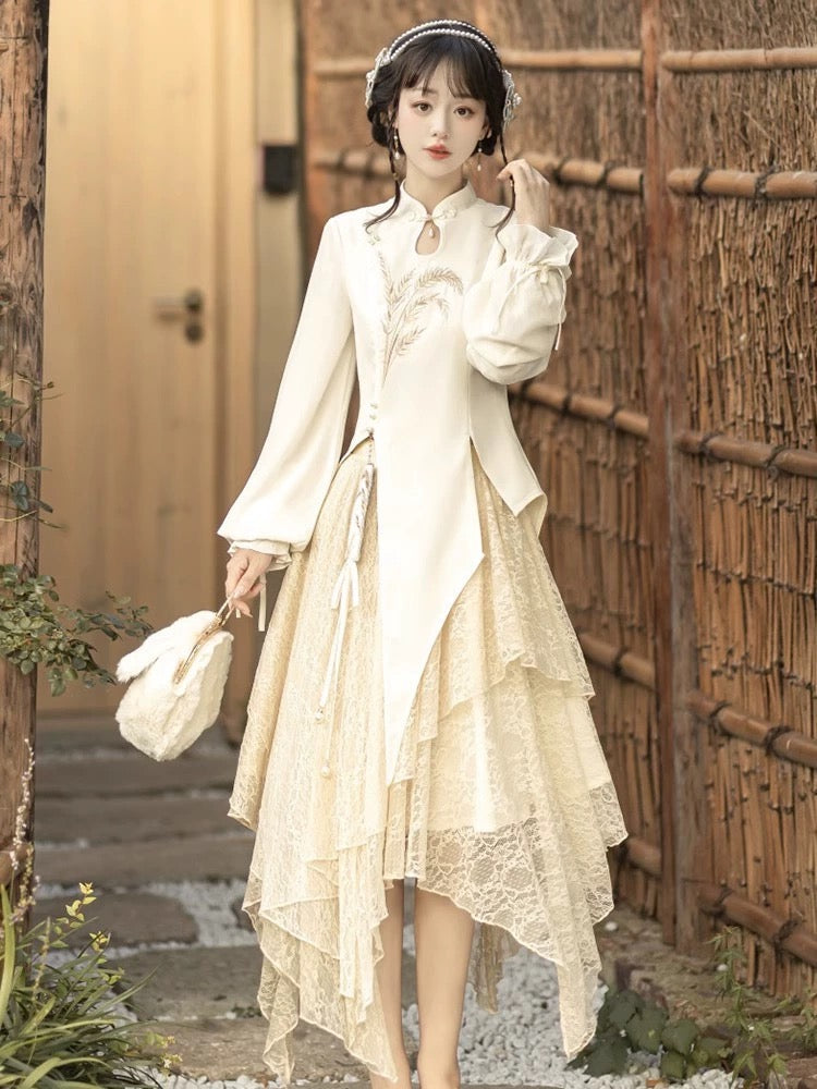 Fairy Irregular Cheongsam Dress Hanfu Story