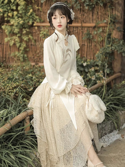 Fairy Irregular Cheongsam Dress Hanfu Story