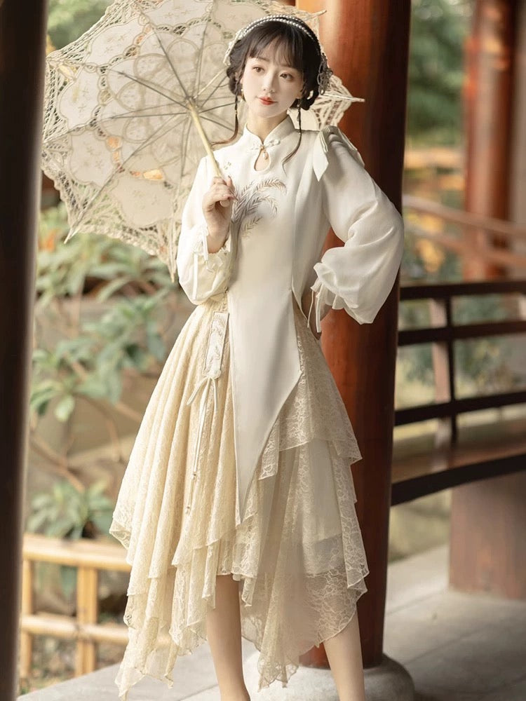 Fairy Irregular Cheongsam Dress Hanfu Story