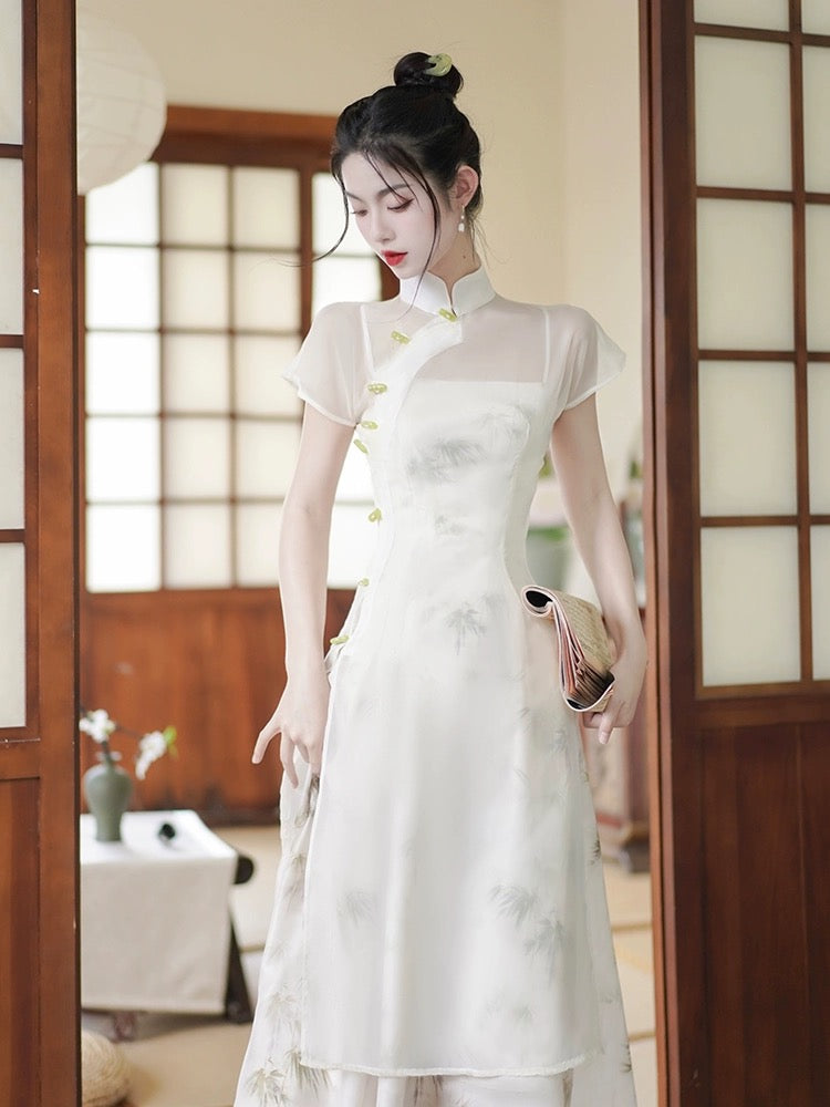 Fairy White Cheongsam Dress Hanfu Story