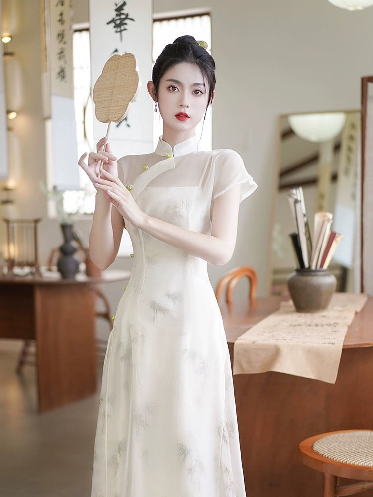 Fairy White Cheongsam Dress Hanfu Story