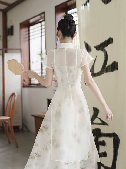 Fairy White Cheongsam Dress Hanfu Story