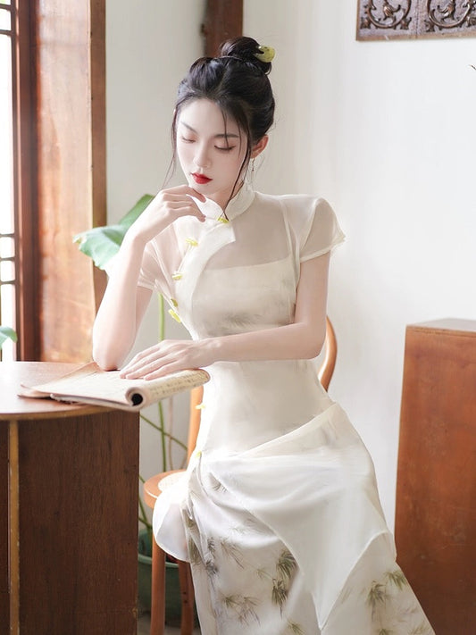 Fairy White Cheongsam Dress Hanfu Story