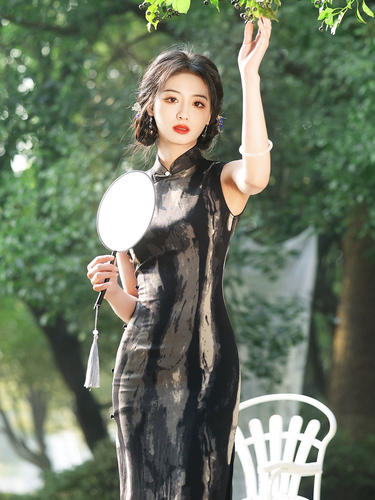 Black Ink Painting Cheongsam Hanfu Story